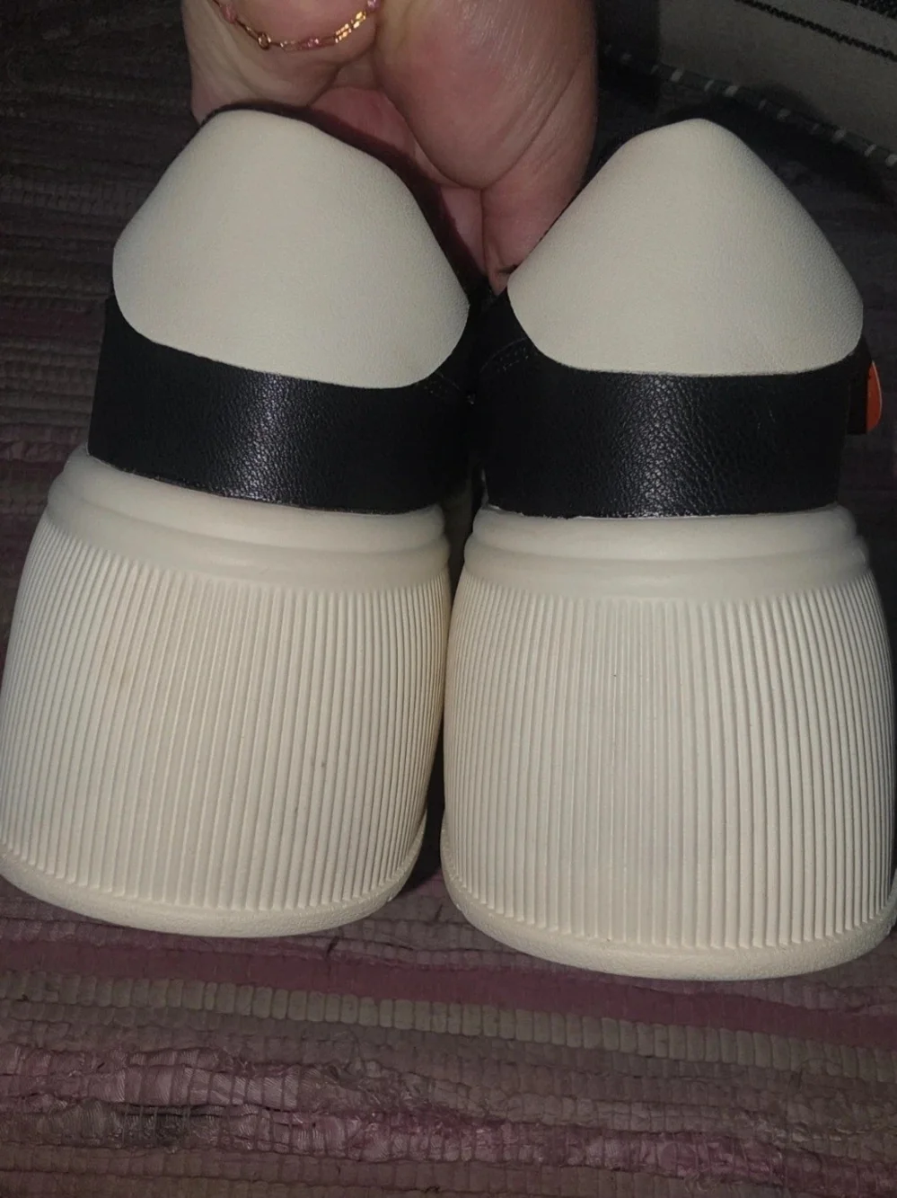 Lucky Step Black Platform Sneakers with White Sole